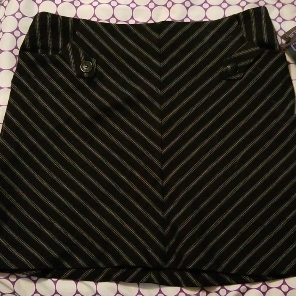 black striped skirt